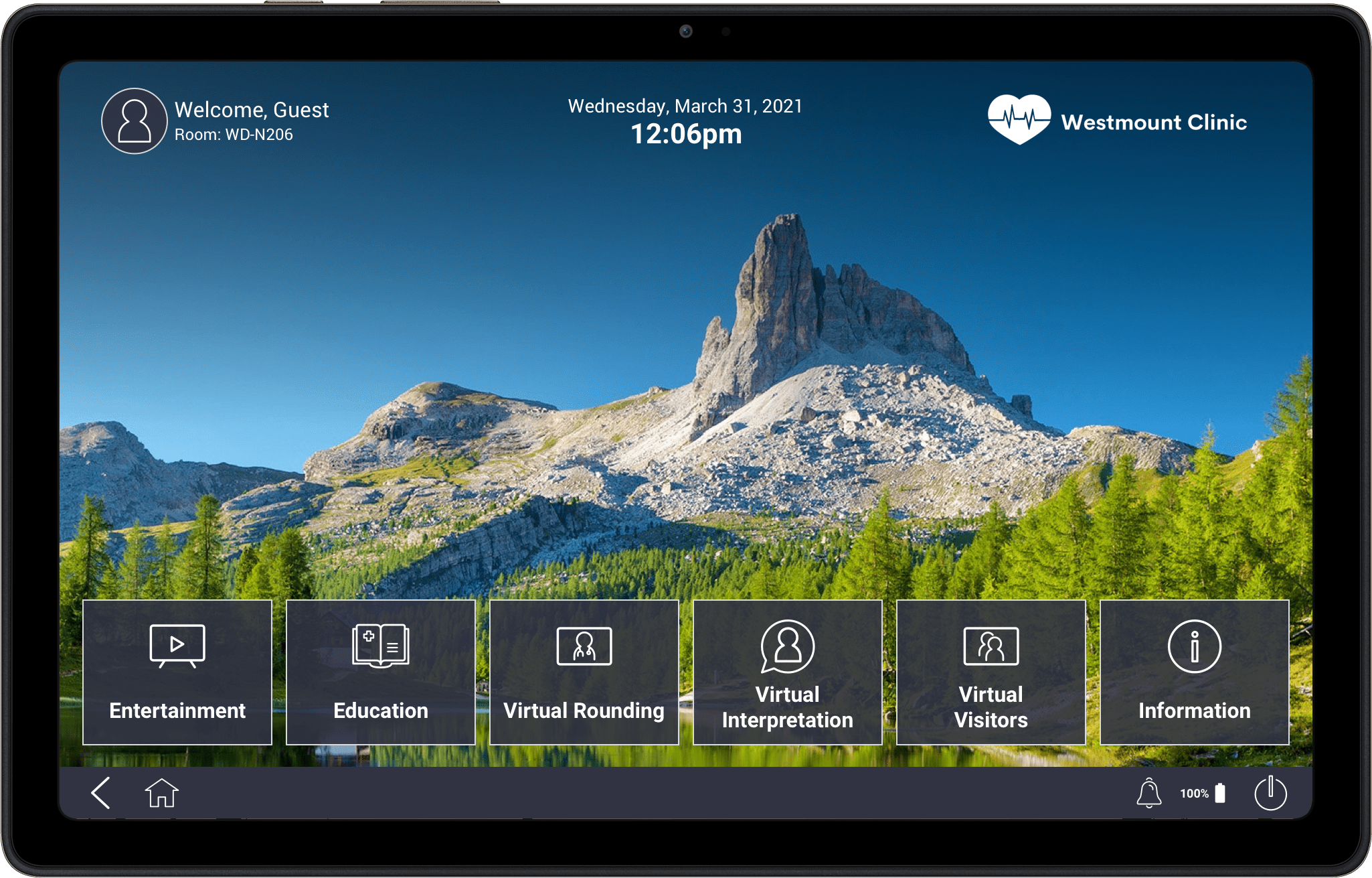 Cloud Start home screen Branded interface