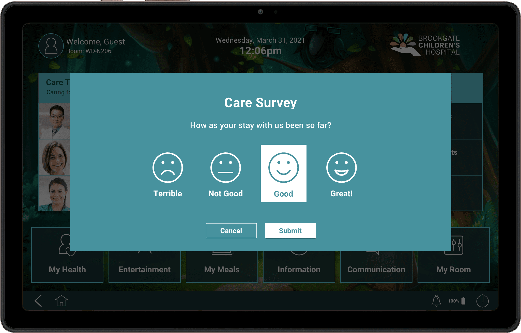 Manage Experience feedback Realtime patient feedback